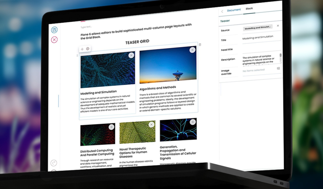 Plone Verwaltungsoberfläche (Backend)