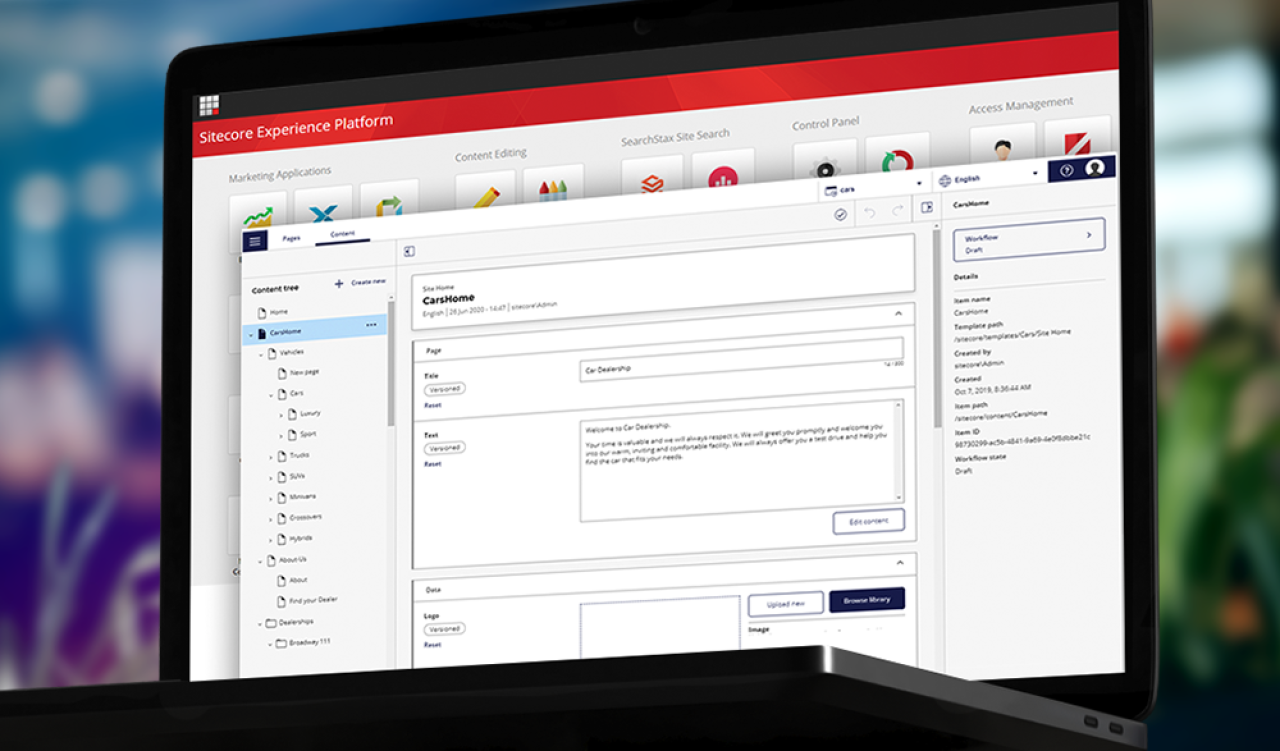 Sitecore Verwaltungsoberfläche (Backend)
