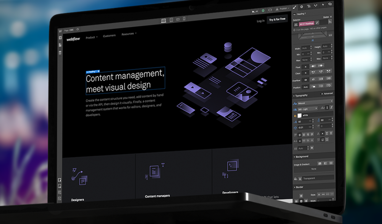 Webflow Verwaltungsoberfläche (Backend)