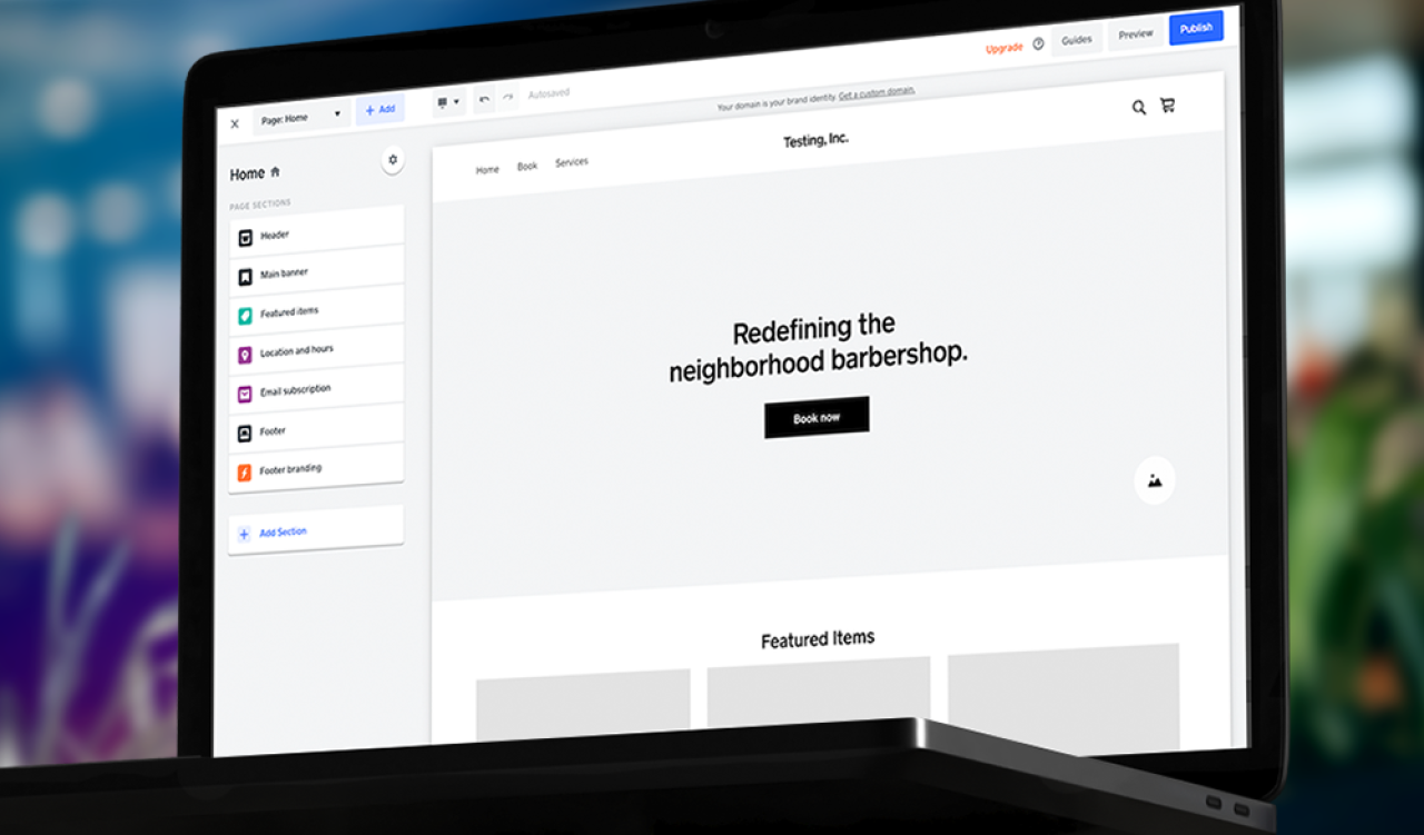 Weebly Verwaltungsoberfläche (Backend)