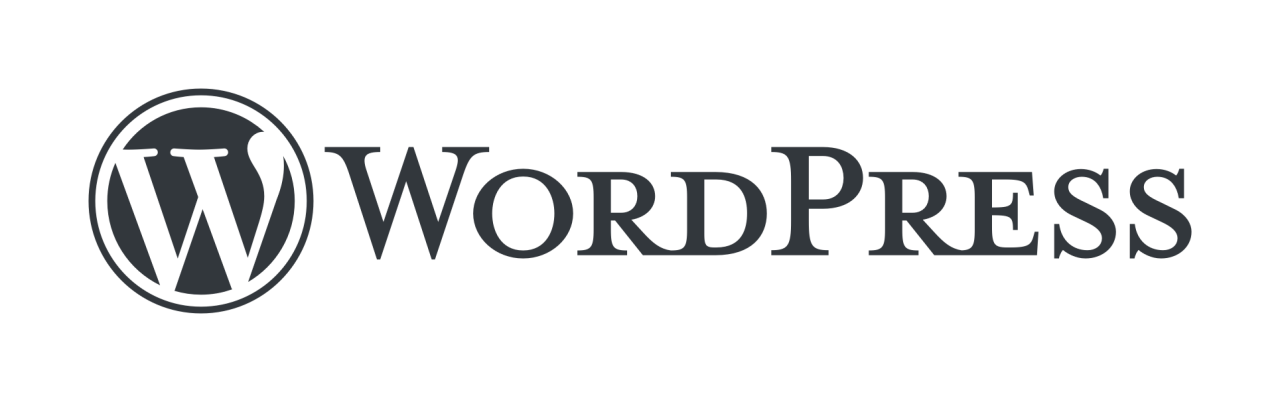 Wortmarke WordPress mit dem W in einem Kreis links