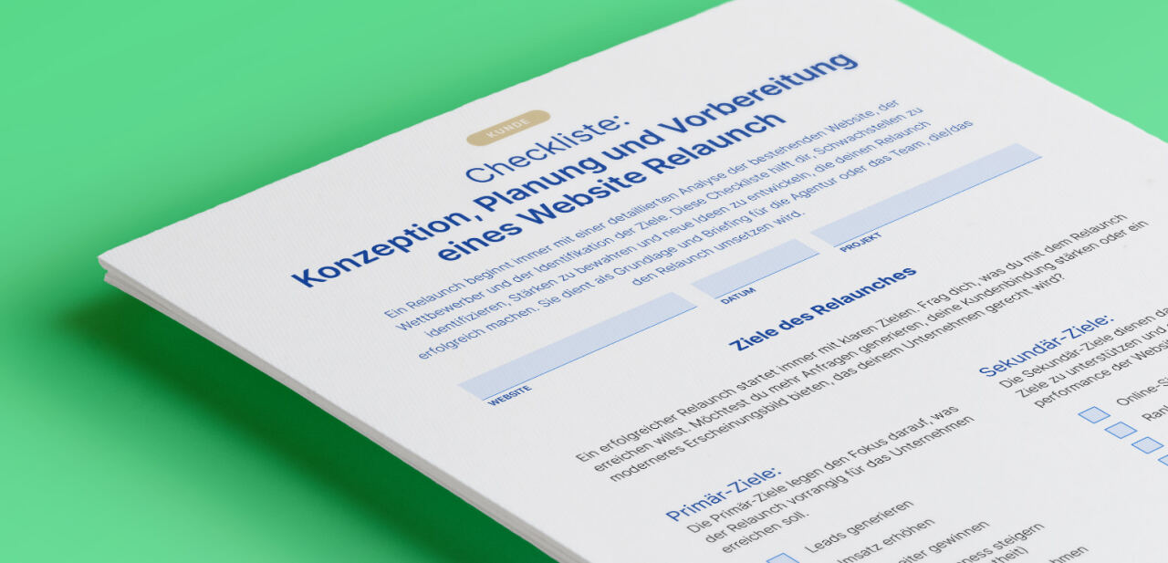 Checkliste Website-Relaunch: Konzept und Planung