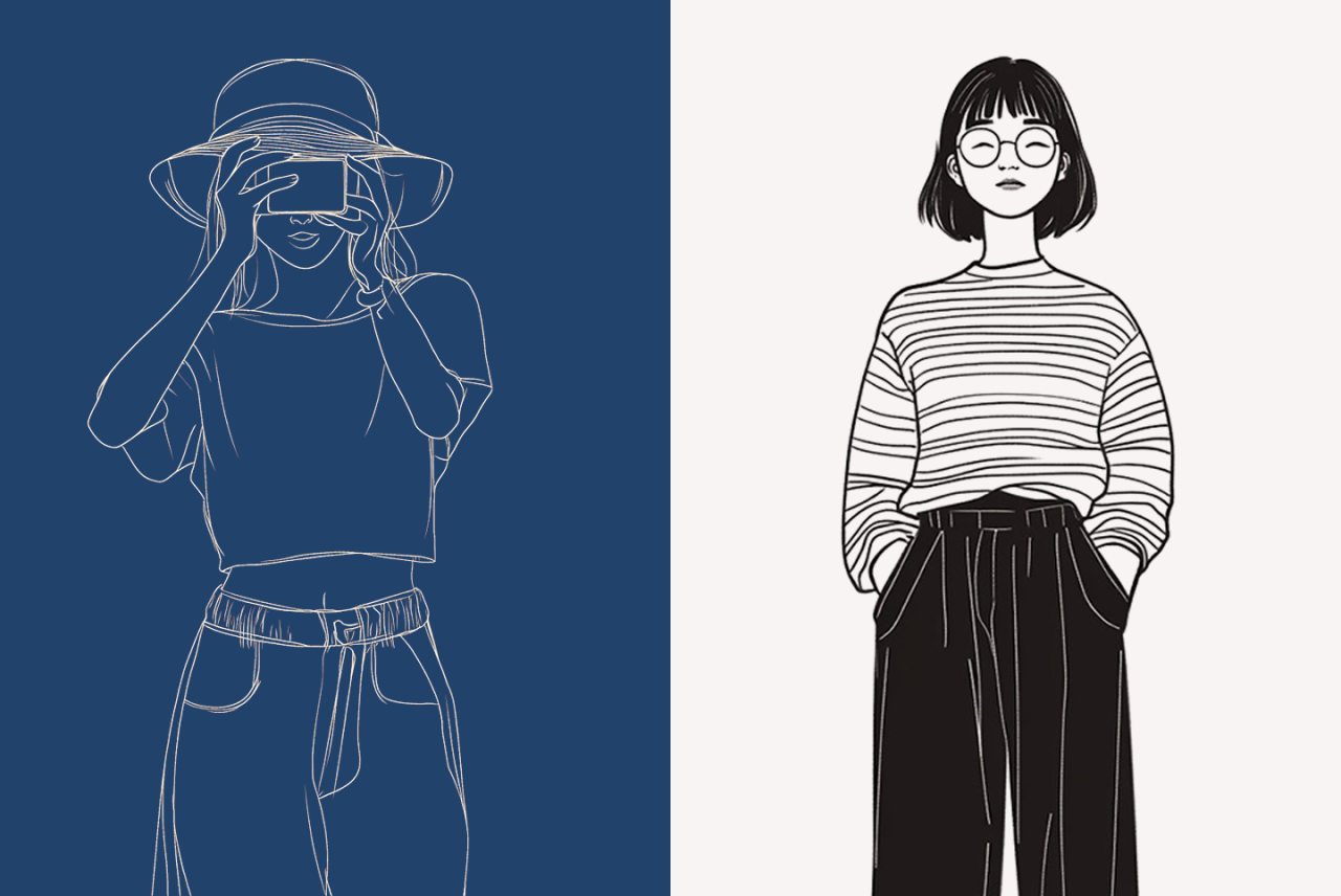 Minimalistische Line Art Illustration