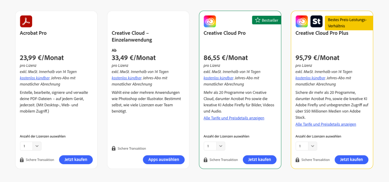 Adobe Creative Cloud Abonnement