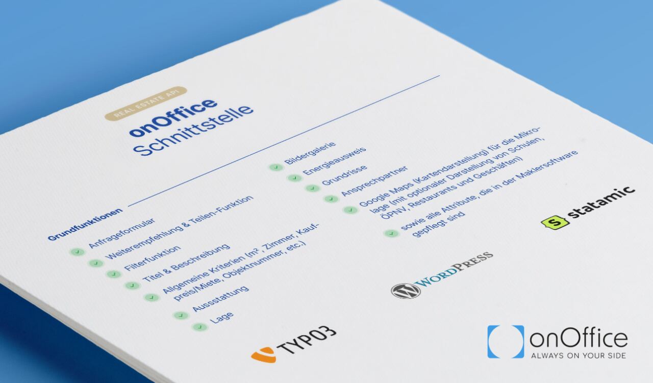 onOffice Schnittstelle: Funktionen