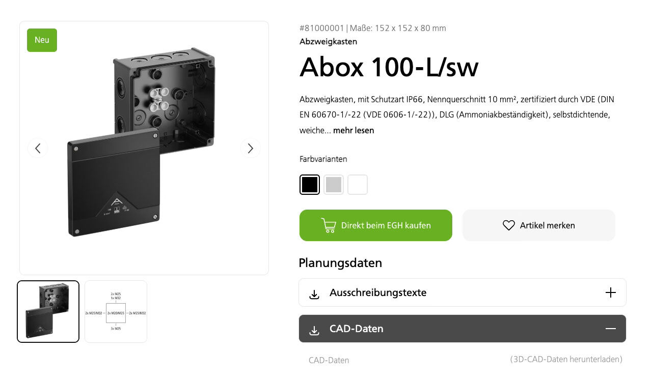 CADENAS Schnittstelle für CAD-Daten
