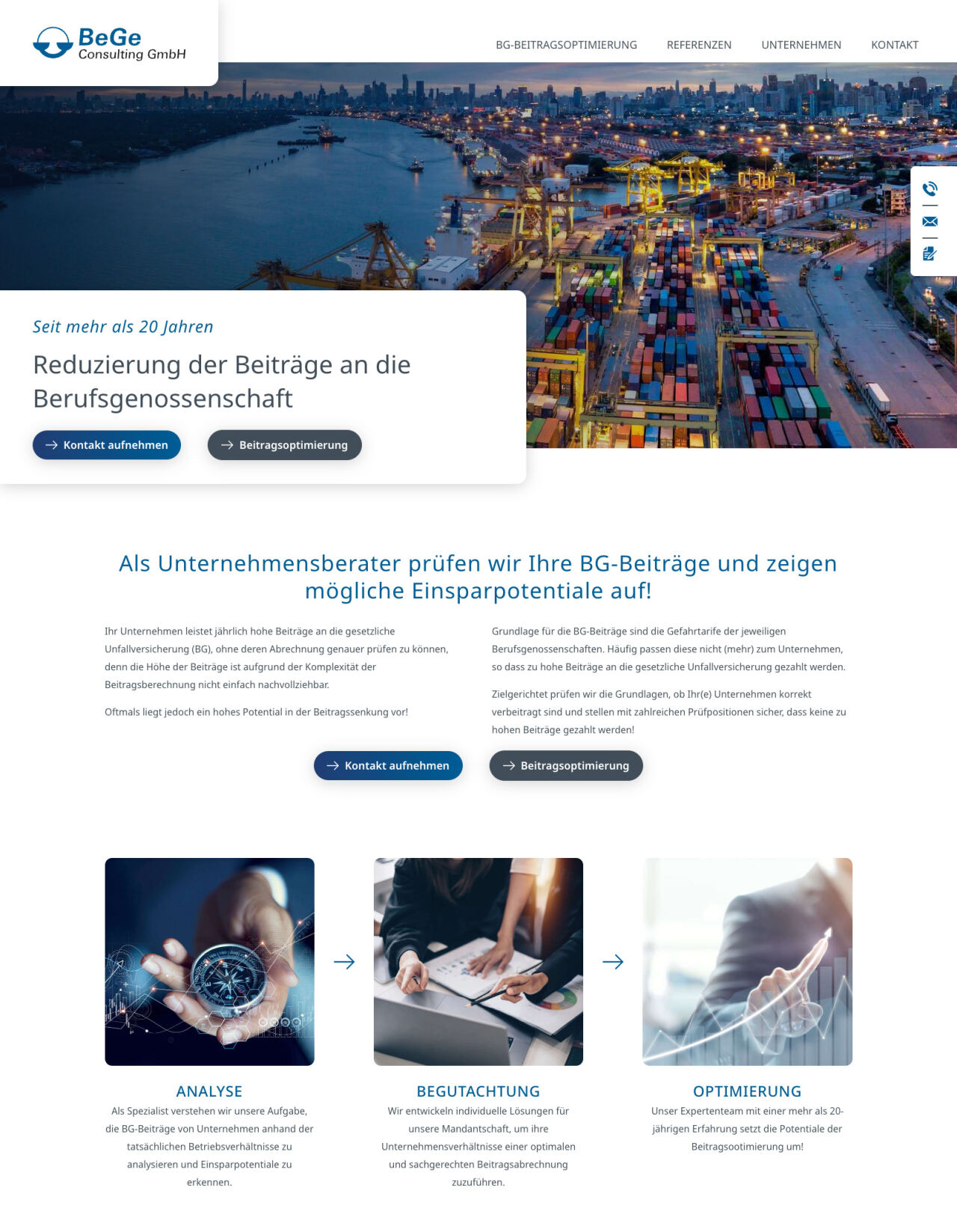 Website Erstellung für die Firma BeGe Consulting