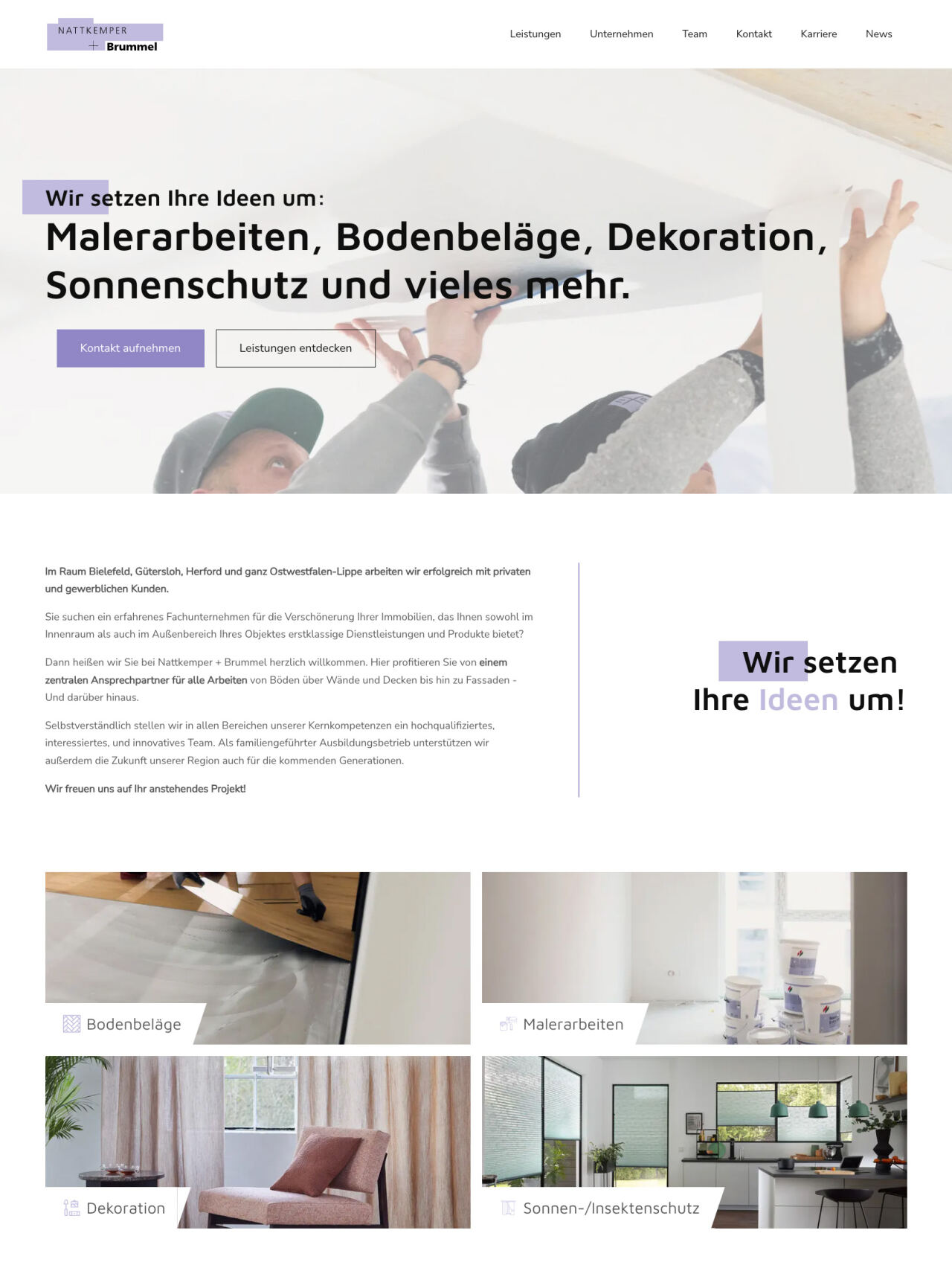 Website Erstellung für die Firma Nattkemper & Brummel aus Bielefeld
