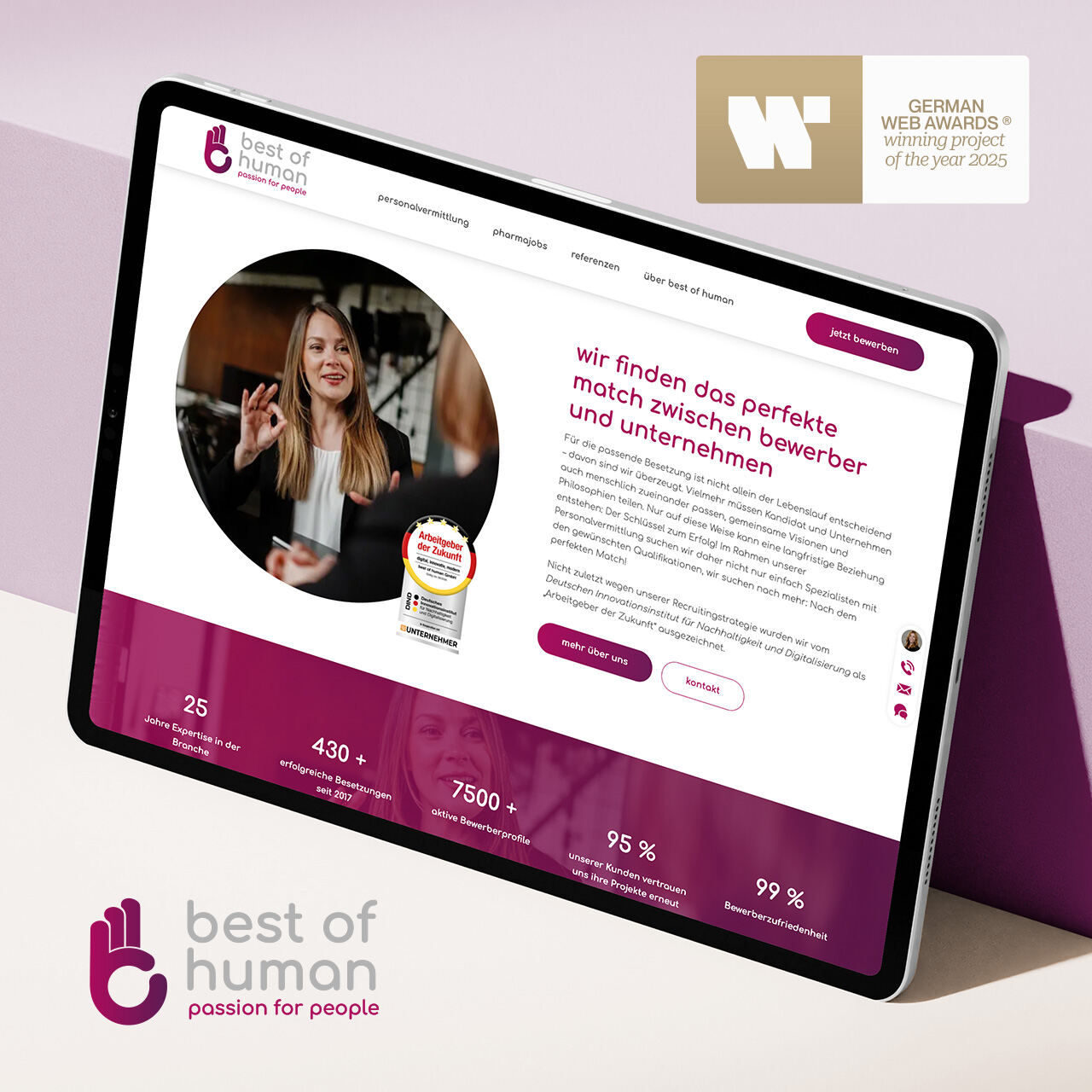 Statamic Referenz / Case Study best of human Personalvermittlung