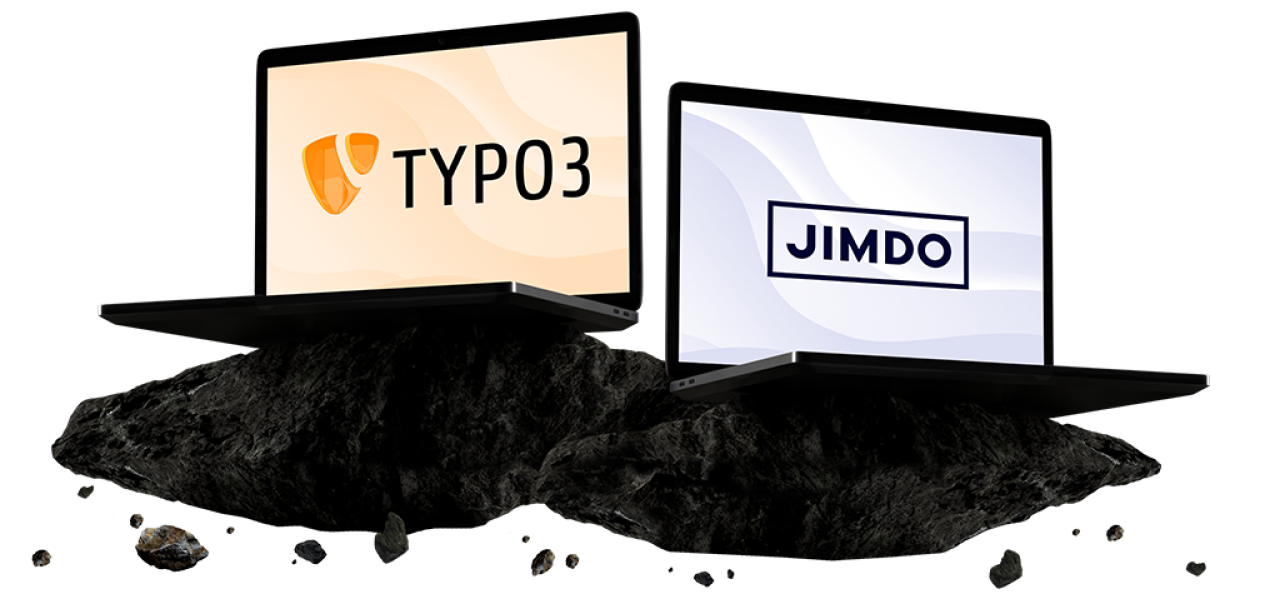 TYPO3 versus Jimdo.